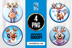 Cute Reindeer Cookie Clipart Sublimation PNG Product Image 1