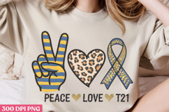 Peace Love T21 PNG, Syndrome Sublimation PNG Product Image 2