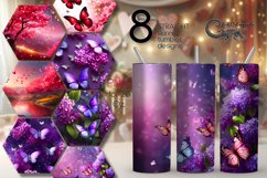 Lilac bush &amp; sakura | 8 Skinny tumbler Sublimation designs Product Image 1