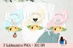 Floral Baby Bump Outline Scan Photo PNG Design Product Image 1