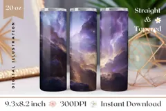 Purple Tumbler Wrap, Cosmic Tumbler Design Product Image 1