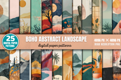 Boho Abstract Landscape Background Paper PNG Product Image 1