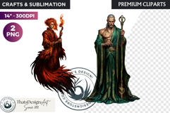 Fantasy wizard cliparts, sorcerer, spellcaster, mage Product Image 1