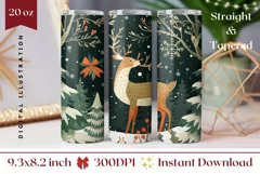Christmas Tumbler Wrap, Christmas Snow Tumbler Template Product Image 1