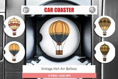 Car Coaster Vintage Hot Air Balloon Product Image 1