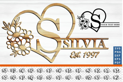 Flower Monogram Split Letters, Floral Monogram Font SVG File Product Image 18