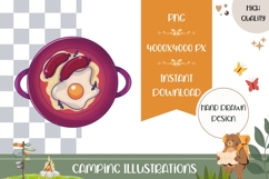 Hand Drawn Frying Pan Illustration, Cartoon Food PNG Product Image 1