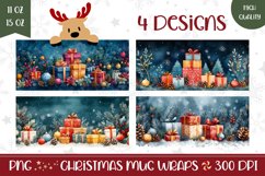 Christmas Presents Mug Design, Winter Mug Template Product Image 1