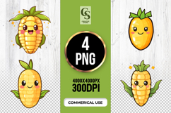 Cute Kawaii Corn Character Sublimation PNG Product Image 1