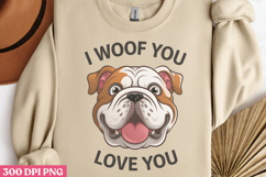 I woof you. Love you PNG, Sarcastic Cartoon Dogs Sublimation Product Image 2