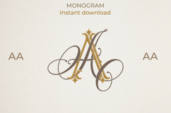 AA Wedding Monogram Logo | Elegant Initials Vector Product Image 1