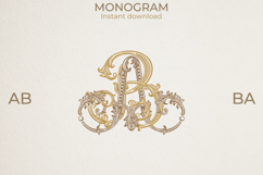 AB BA Wedding Monogram Logo | Elegant Initials Vector Product Image 1