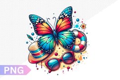 Summer Butterfly Sublimation - Clipart PNG Design Product Image 1