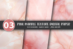 Pink Marble Texture Digital Paper Product Image 1