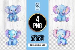 Cute Baby Elephant Clipart Sublimation PNG Product Image 1