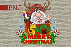 Merry christmas png christmas gnome a gnome in a sleigh png Product Image 1