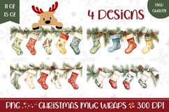 Christmas Socks Mug Design, Winter Mug Template Product Image 1