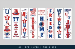 USA Patriotic Vertical Porch Signs - Set of 8 Variations Product Image 1