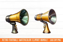 Retro Football Watercolor Clipart Product Image 1