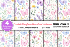 Pastel Gingham Seamless Patterns JPG Product Image 1