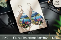 Wild Flowers Teardrop Earrings, Floral Earrings Design Product Image 1