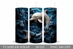 Dolphin Tumbler Design. 3D Dolphin Tumbler Wrap Sublimation Product Image 1