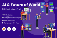 AI and Future of World 3D Illustration Pack Product Image 1