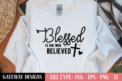 Blessed Is She Who Believed svg design Product Image 1