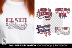 Red, White &amp; Blessed Patriotic Sublimation PNG Product Image 1