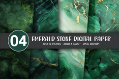 Emerald Stone Digital Paper Product Image 1