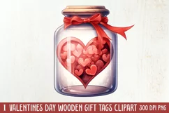 Sweet Valentine Clipart, Watercolor Valentines Day Product Image 1