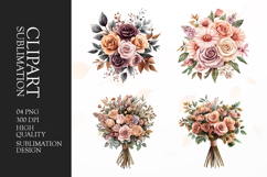 Vintage Rose Pastel Clipart Bundle Clipart Sublimation PNG Product Image 1