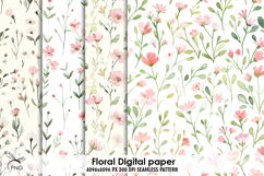 Floral digital paper, background clipart Product Image 1