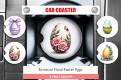 Floral Easter Eggs Car Coaster Product Image 1