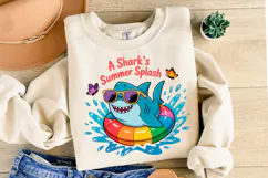 A Shark's Summer Splash svg | Svg Cut Files | Shirt Svg Product Image 2