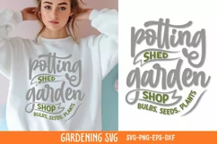 Potting shed garden shop bulbs. seeds. plants SVG Product Image 1