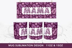 Mother's Day Floral Mug Wrap, Mug Sublimation png Product Image 1