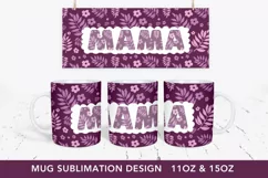 Mother's Day Floral Mug Wrap, Mug Sublimation png Product Image 1