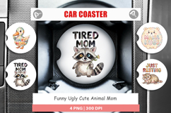 Cute Animal Mom Car Coaster Product Image 1