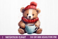 Christmas Animals Coffee Sublimation Clipart, Christmas PNG Product Image 1