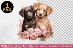 Watercolor Truck Valentine Day Clipart PNG Product Image 1
