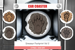 Car Coaster Dinosaur Footprint Product Image 1