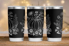 Tumbler laser svg| 20oz Tumbler Fall Floral Pumpkin Product Image 2