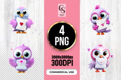 Cute Love Bird Letter Clipart Sublimation PNG Product Image 1