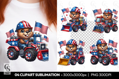 Patriotic Beaver Construction Clipart PNG Product Image 1
