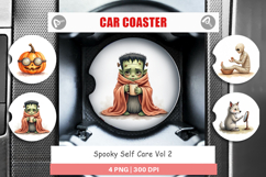 Car Coaster Watercolor Spooky Self Care Product Image 1