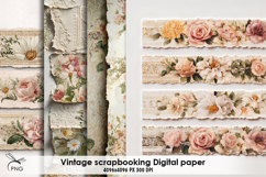 Vintage flowers digital paper Product Image 1