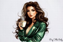 Coffee Shop Girls Clipart Bundle PNG Product Image 4