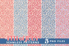 American 4th of July USA Leopard Seamless Pattern Bundle Set Product Image 1