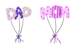 Mom and Dad Air Helium Balloons. Father and Mother Day Product Image 1